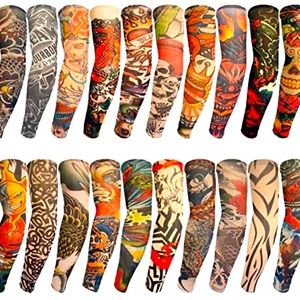 Tattoo Sleeves | 2 Pack Set One Size Adult | Alternative Tattoo Trial Unisex Set